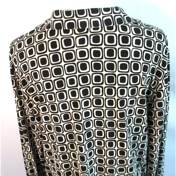 Worthington Women's Black & White Long Sleeve Stretch Button Front Blouse XL - Picture 6 of 10